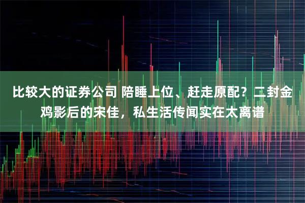 比较大的证券公司 陪睡上位、赶走原配？二封金鸡影后的宋佳，私生活传闻实在太离谱